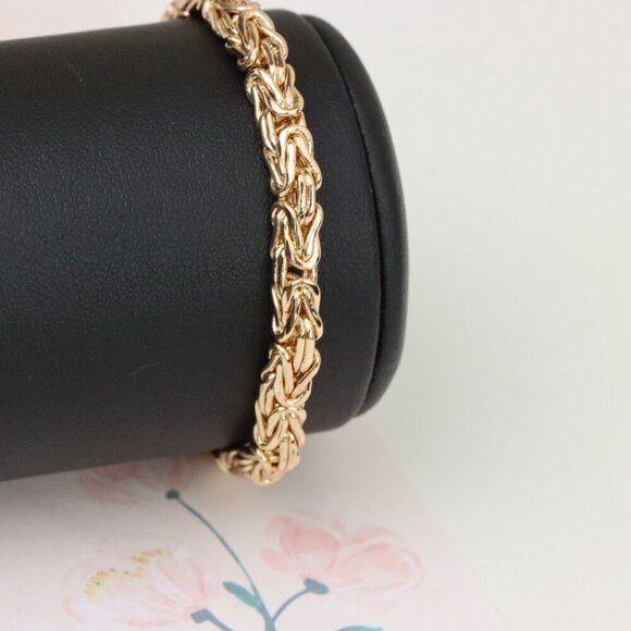 "Elegant Rose Gold Byzantine Chain Bracelet for Women, XPBL1126 - Picture 10 of 13